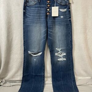 KanCan 90s Flare High Waist Distressed Wide Leg Jeans